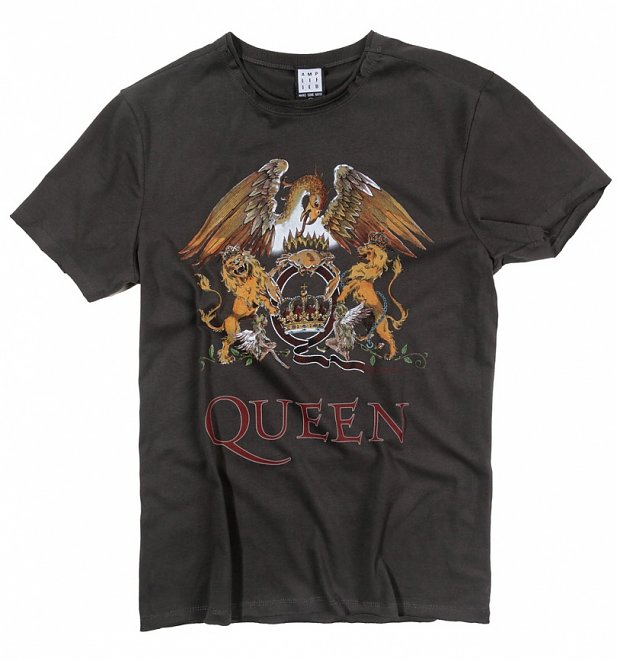 Charcoal Queen Royal Crest T-Shirt from Amplified Charcoal Queen Royal Crest T-Shirt from Amplified