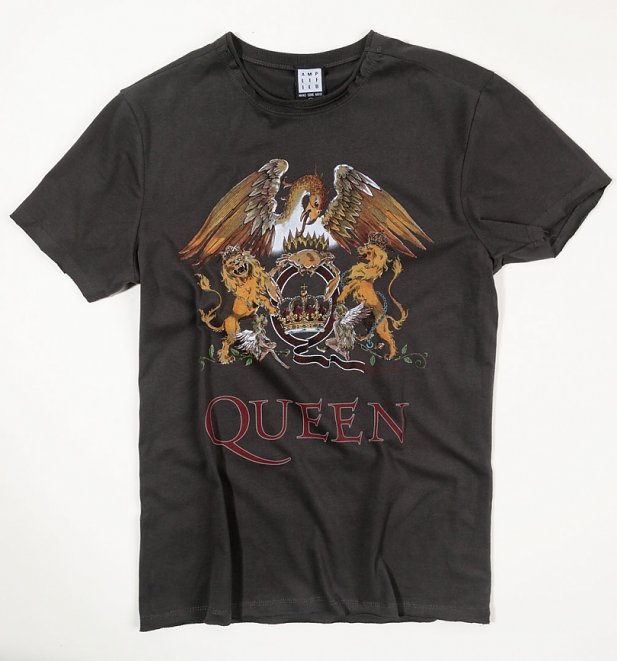 Charcoal Queen Royal Crest T-Shirt from Amplified Charcoal Queen Royal Crest T-Shirt from Amplified