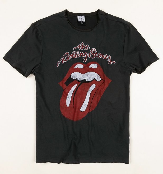 Charcoal Rolling Stones Vintage Tongue T-Shirt from Amplified Charcoal Rolling Stones Vintage Tongue T-Shirt from Amplified