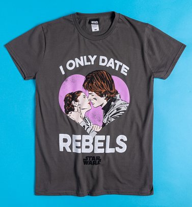Star Wars I Only Date Rebels Charcoal T-Shirt