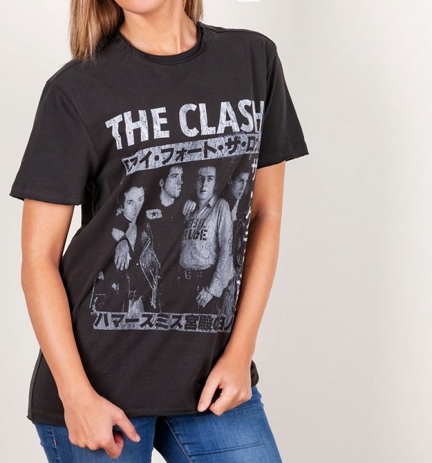 Charcoal The Clash Tour Poster T-Shirt from Amplified Charcoal The Clash Tour Poster T-Shirt from Amplified