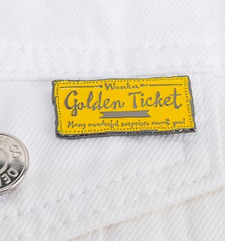 Charlie And The Chocolate Factory Golden Ticket Enamel Pin Charlie And The Chocolate Factory Golden Ticket Enamel Pin