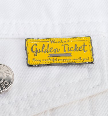Charlie And The Chocolate Factory Golden Ticket Enamel Pin