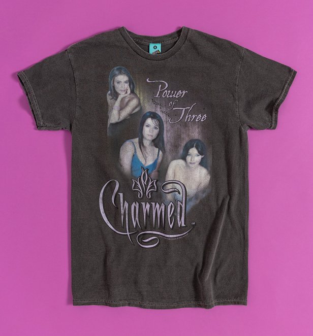 Charmed Power Of Three Vintage Wash Charcoal T-Shirt Charmed Power Of Three Vintage Wash Charcoal T-Shirt