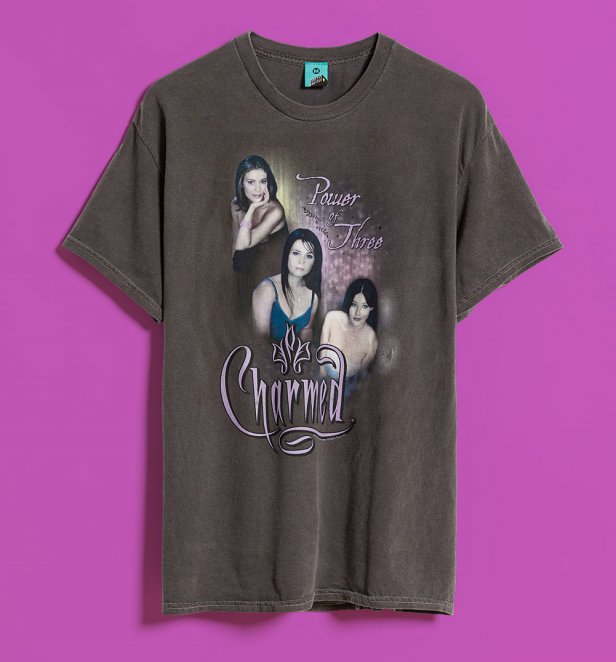 Charmed Power Of Three Vintage Wash Charcoal T-Shirt Charmed Power Of Three Vintage Wash Charcoal T-Shirt