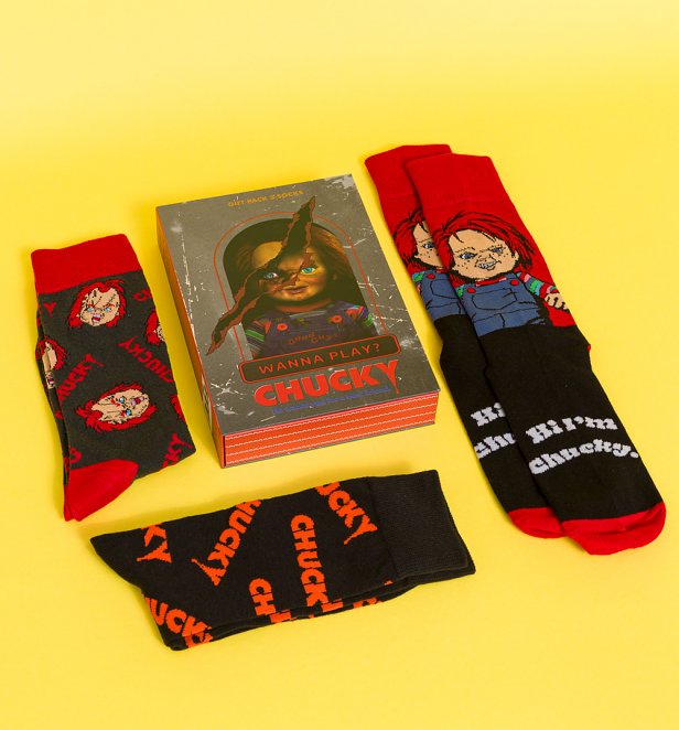 Child's Play Chucky Set Of 3 Socks Child's Play Chucky Set Of 3 Socks