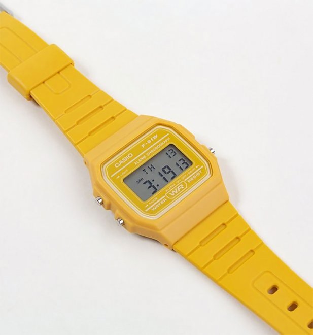 Classic Mustard Yellow Watch F-91WC-9AEF from Casio