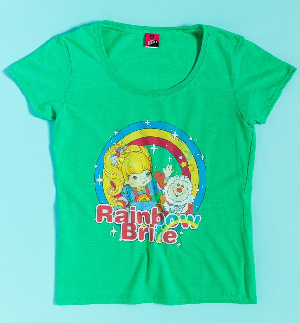 Women's Classic Rainbow Brite Green Marl Scoop Neck T-Shirt Women's Classic Rainbow Brite Green Marl Scoop Neck T-Shirt