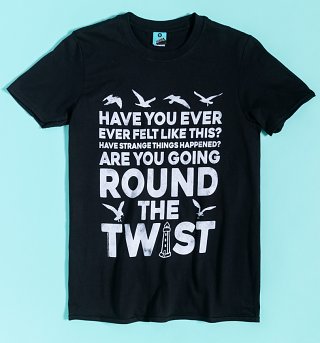 Classic Round The Twist Theme Tune Black T-Shirt