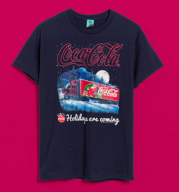 Coca-Cola Holidays Are Coming Snow Landscape Navy T-Shirt Coca-Cola Holidays Are Coming Snow Landscape Navy T-Shirt