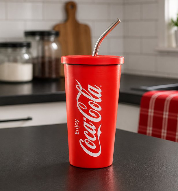Coca-Cola Metal Travel Cup & Straw Coca-Cola Metal Travel Cup & Straw