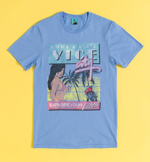 Come And Visit Vice City Blue T-Shirt