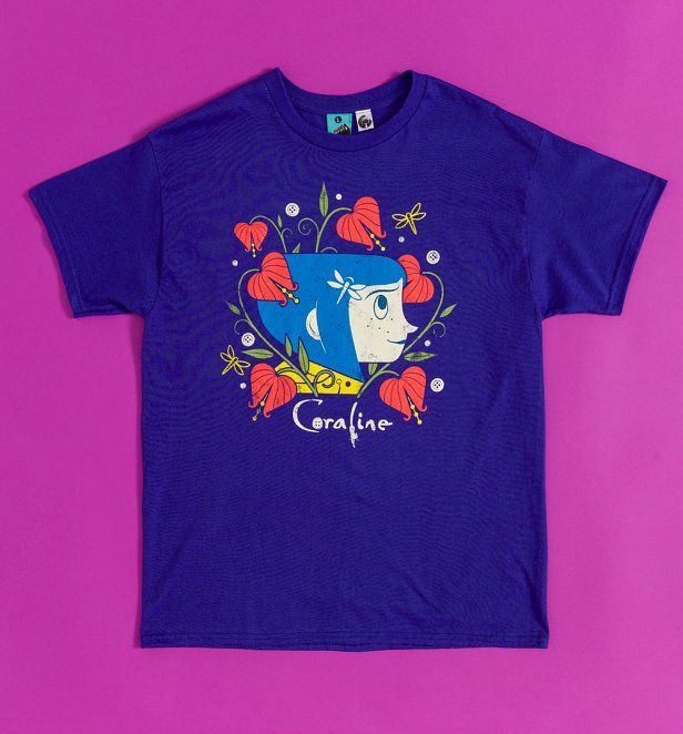 Coraline Flower Garden Cobalt Blue T-Shirt