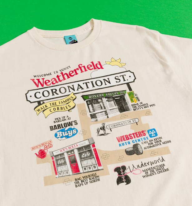 Weatherfield Map Coronation Street Inspired Weatherfield Map Natural T-Shirt