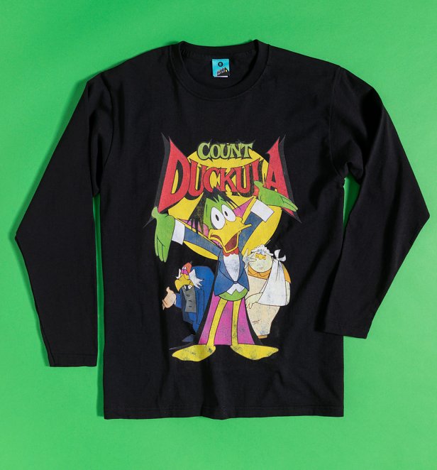 Count Duckula Black Long Sleeve T-Shirt