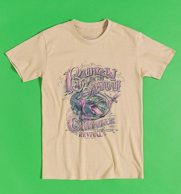 Creedence Clearwater Revival Born On The Bayou Beige T-Shirt