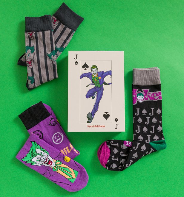 DC Comics Batman The Joker Set Of 3 Socks DC Comics Batman The Joker Set Of 3 Socks