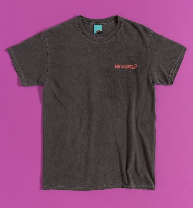 DC Comics Heath Ledger Joker Vintage Wash Charcoal T-Shirt with Back Print DC Comics Heath Ledger Joker Vintage Wash Charcoal T-Shirt with Back Print