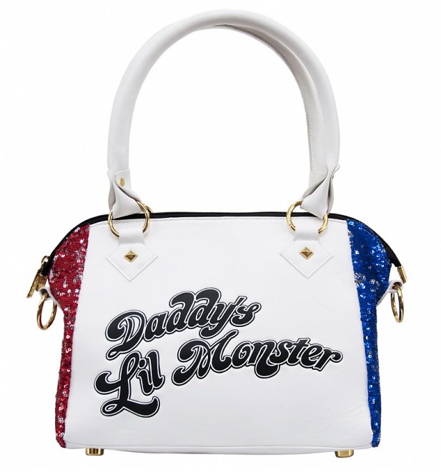 DC Comics Suicide Squad Daddy's Lil Monster Harley Quinn PU Sequin Handbag DC Comics Suicide Squad Daddy's Lil Monster Harley Quinn PU Sequin Handbag