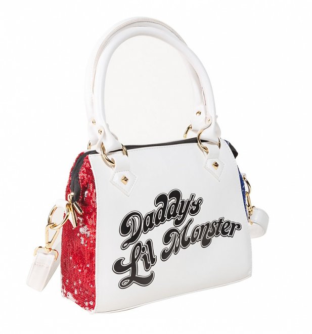 DC Comics Suicide Squad Daddy's Lil Monster Harley Quinn PU Sequin Handbag DC Comics Suicide Squad Daddy's Lil Monster Harley Quinn PU Sequin Handbag