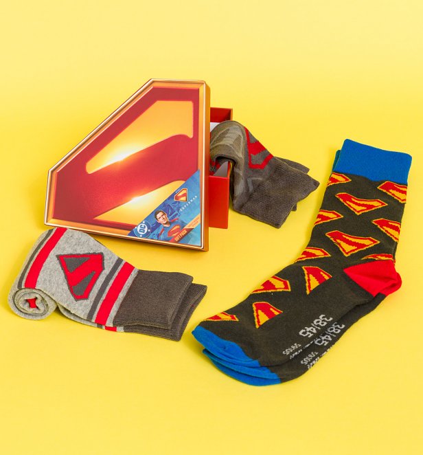DC Comics Superman Set Of 3 Socks