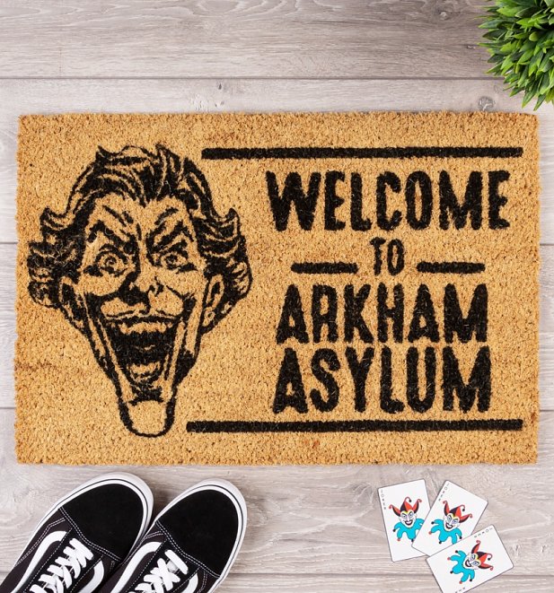 DC Comics The Joker Welcome To Arkham Asylum Door Mat