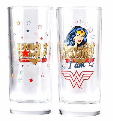 DC Comics Wonder Woman Boxed Set of Two Glasses DC Comics Wonder Woman Boxed Set of Two Glasses