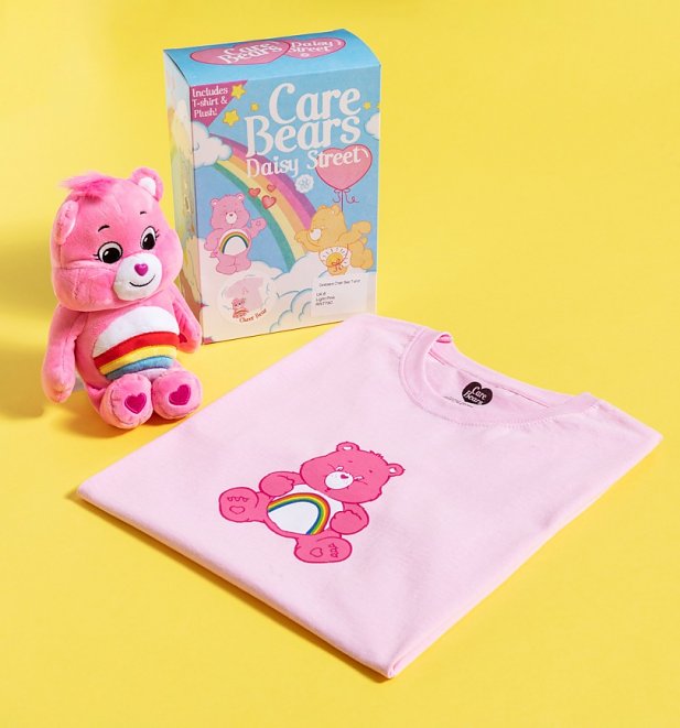 Daisy Street x Care Bears Pink Cheer Bear Oversized T-Shirt and Toy