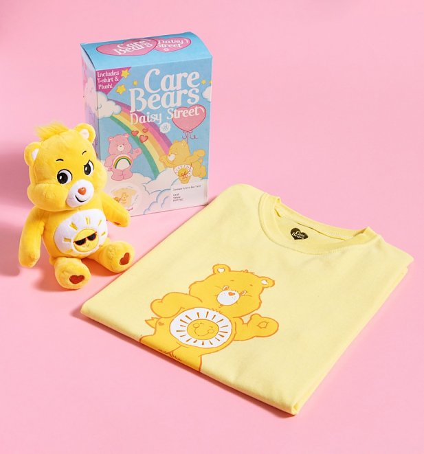 Daisy Street x Care Bears Yellow Funshine Bear Oversized T-Shirt and Toy