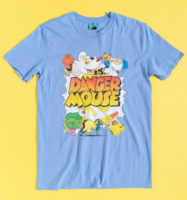 Danger Mouse Retro Annual Cover Blue T-Shirt