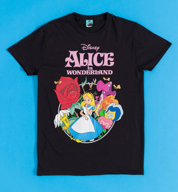 Disney Alice In Wonderland Black T-Shirt Disney Alice In Wonderland Black T-Shirt
