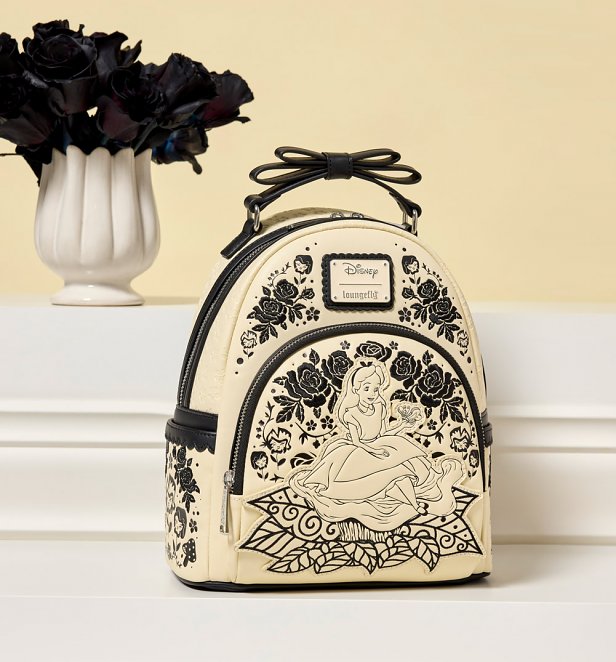Loungefly Disney Alice In Wonderland Embroidered Floral Mini Backpack Loungefly Disney Alice In Wonderland Embroidered Floral Mini Backpack