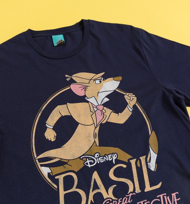 Disney Basil The Great Mouse Detective Navy T-Shirt