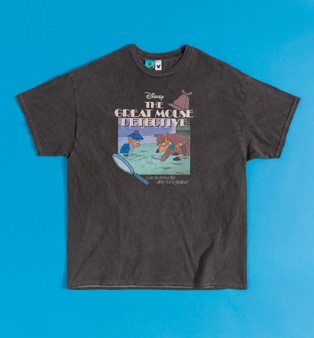 Disney Basil The Great Mouse Detective Vintage Wash Charcoal T-Shirt
