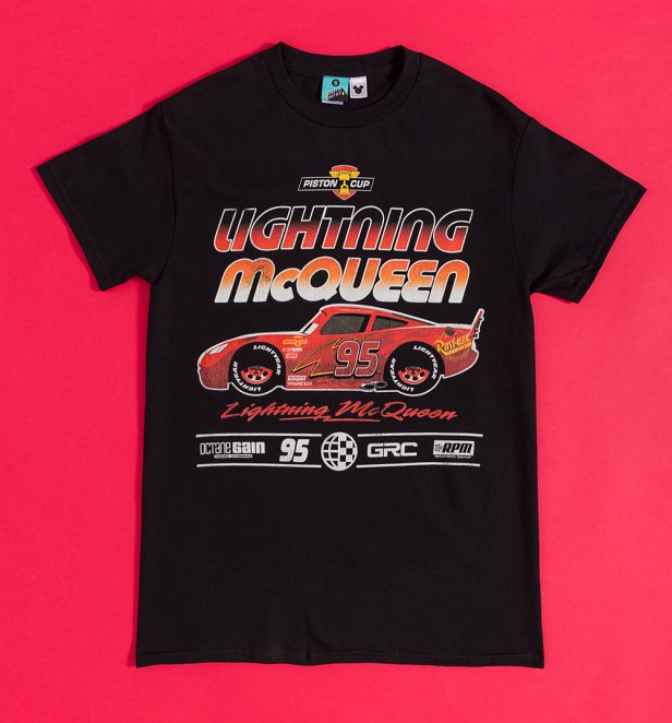 Disney Cars Lightning McQueen Race Black T-Shirt Disney Cars Lightning McQueen Race Black T-Shirt