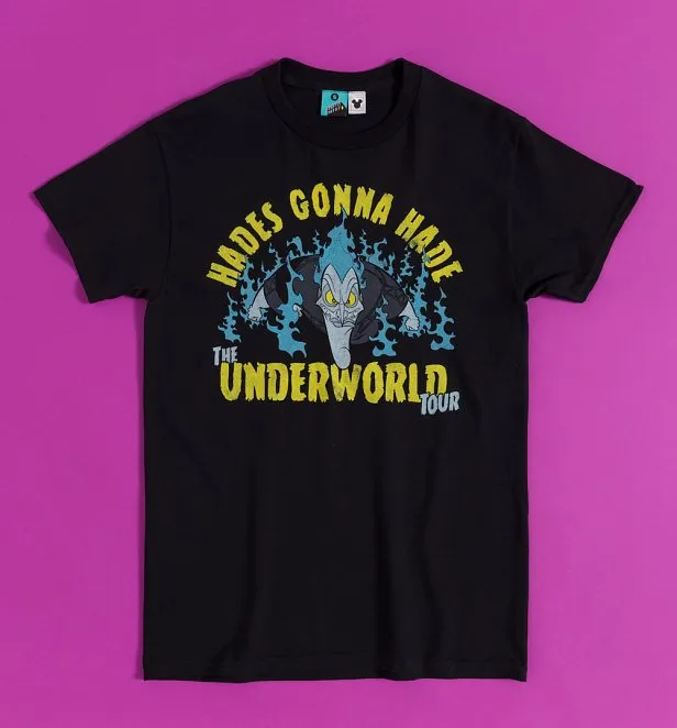 Disney Hercules Hades Underworld Tour Black T Shirt with Back Print