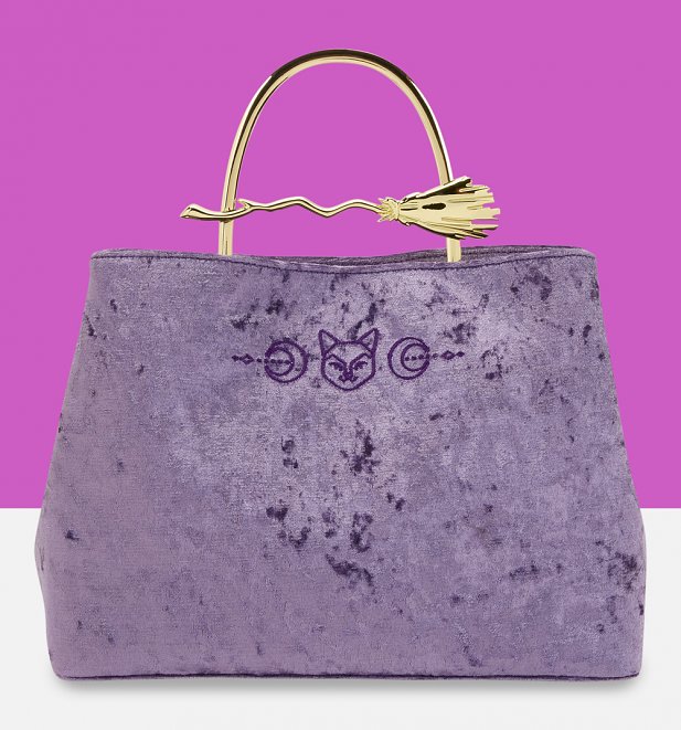 Loungefly Disney Hocus Pocus Velvet Broom Handle Handbag Loungefly Disney Hocus Pocus Velvet Broom Handle Handbag