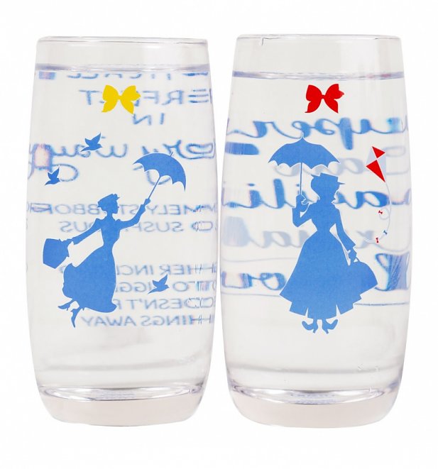 Disney Mary Poppins Set Of Two Practically Perfect Glasses Disney Mary Poppins Set Of Two Practically Perfect Glasses