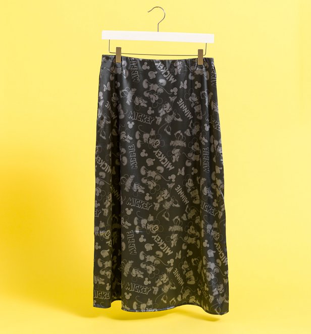 Disney Mickey And Minnie Patterned Satin Skirt Disney Mickey And Minnie Patterned Satin Skirt