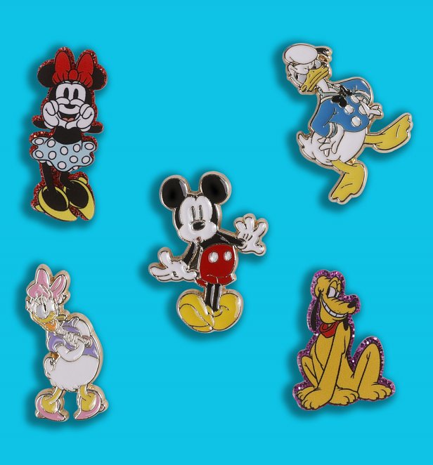 Disney Mickey & Friends Set Of 5 Pin Badges