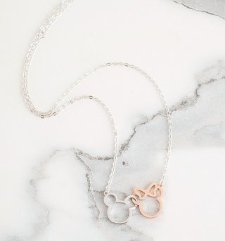 Disney Mickey and Minnie Interlocking Necklace Disney Mickey and Minnie Interlocking Necklace