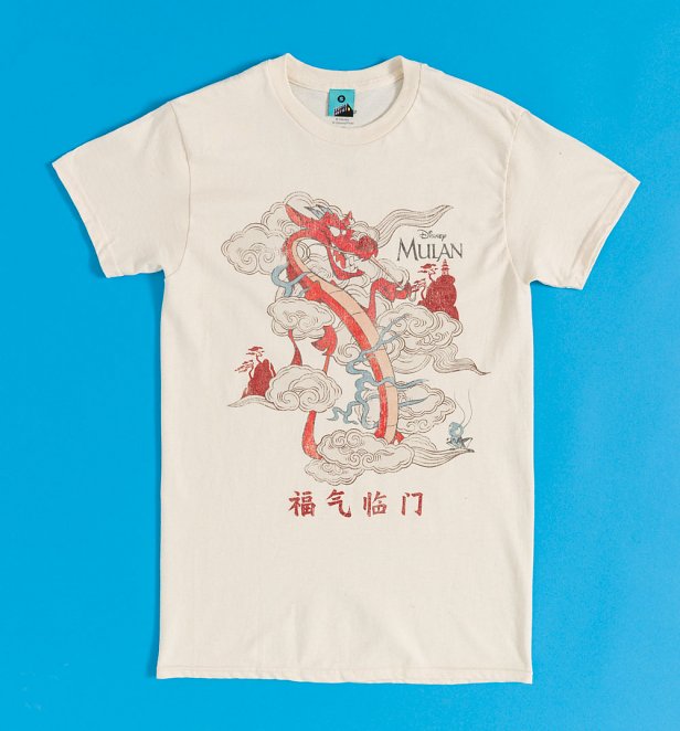 Disney Mulan Mushu Cloud Natural T-Shirt Disney Mulan Mushu Cloud Natural T-Shirt