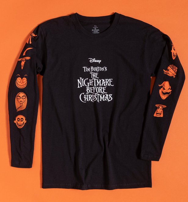 Disney Nightmare Before Christmas Long Sleeve T-Shirt with Sleeve and Back Print