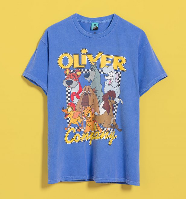 Disney Oliver and Company Vintage Wash Blue T-Shirt Disney Oliver and Company Vintage Wash Blue T-Shirt