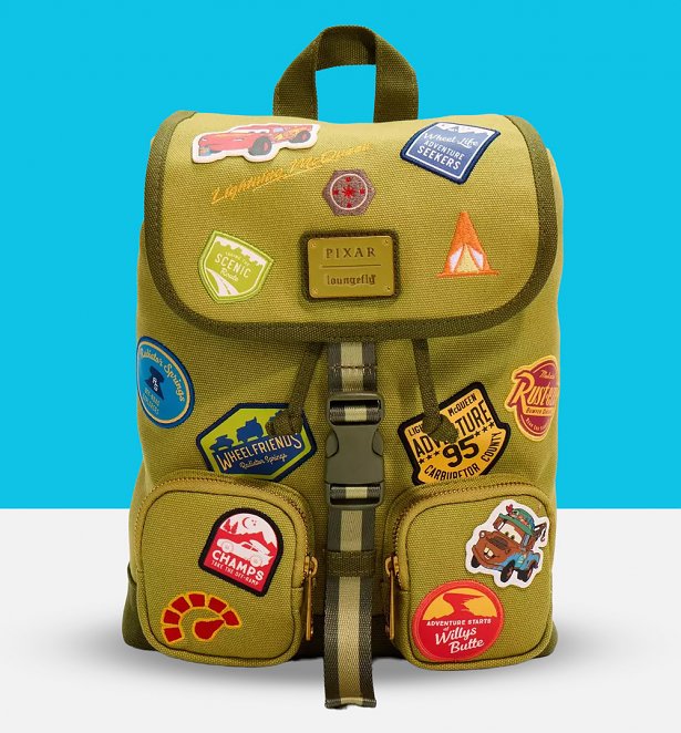 Loungefly Disney Pixar Cars Green Canvas Patch Mini Backpack Loungefly Disney Pixar Cars Green Canvas Patch Mini Backpack