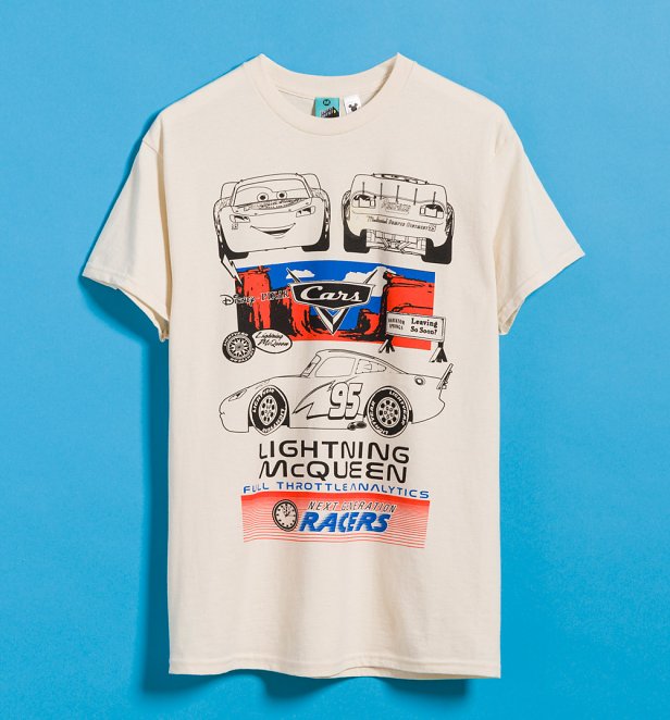 Disney Pixar Cars Lightning McQueen Natural T-Shirt Disney Pixar Cars Lightning McQueen Natural T-Shirt