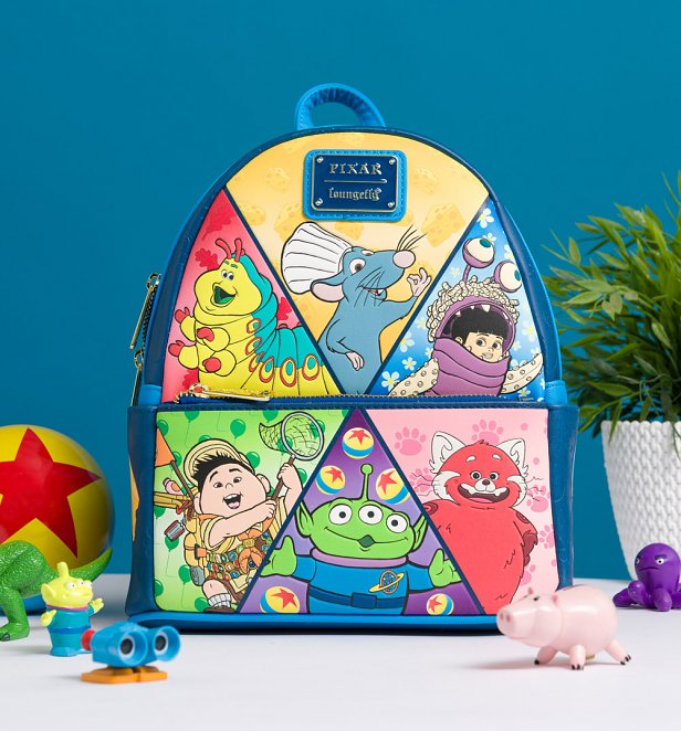 Loungefly Disney Pixar Character Group Mini Backpack Loungefly Disney Pixar Character Group Mini Backpack