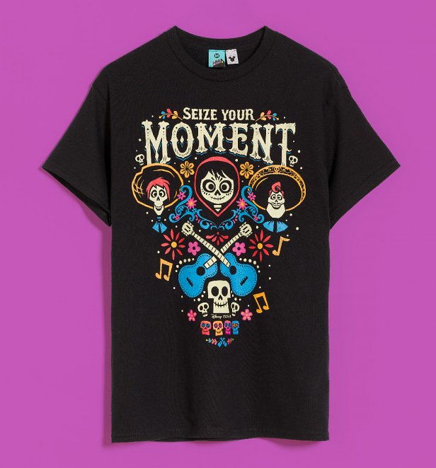 Disney Pixar Coco Seize Your Moment Black T-Shirt Disney Pixar Coco Seize Your Moment Black T-Shirt
