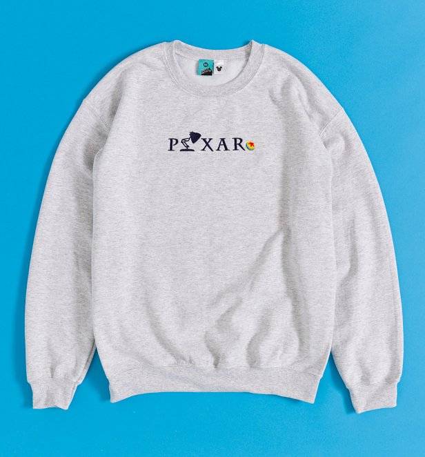 Disney Pixar Embroidered Logo Ash Grey Sweater