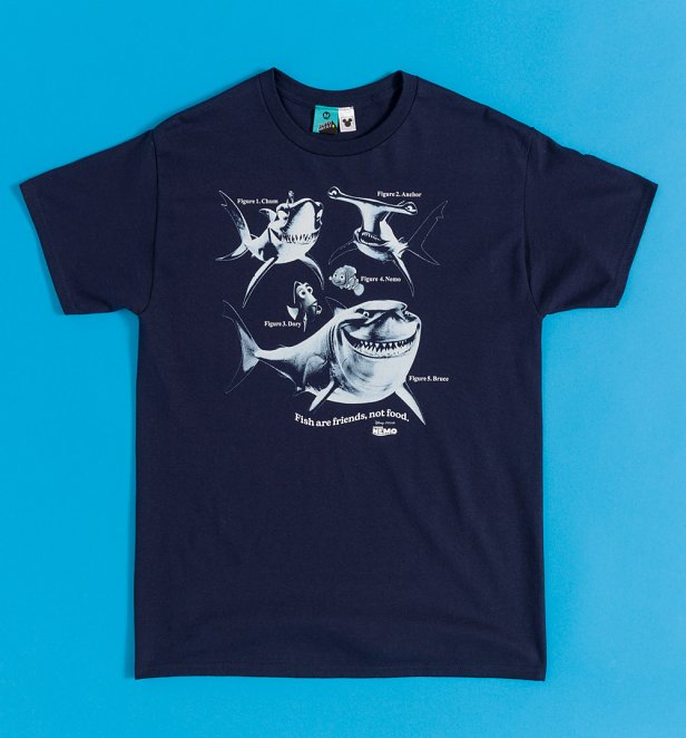 Disney Pixar Finding Nemo Fish Chart Navy T-Shirt